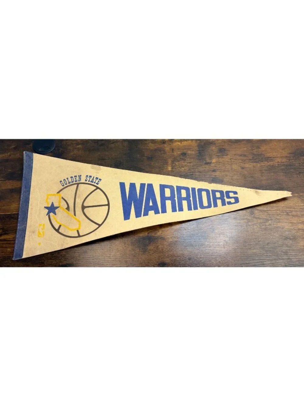 Golden State Warriors Vintage Felt Pennant With California & Basketball Logo